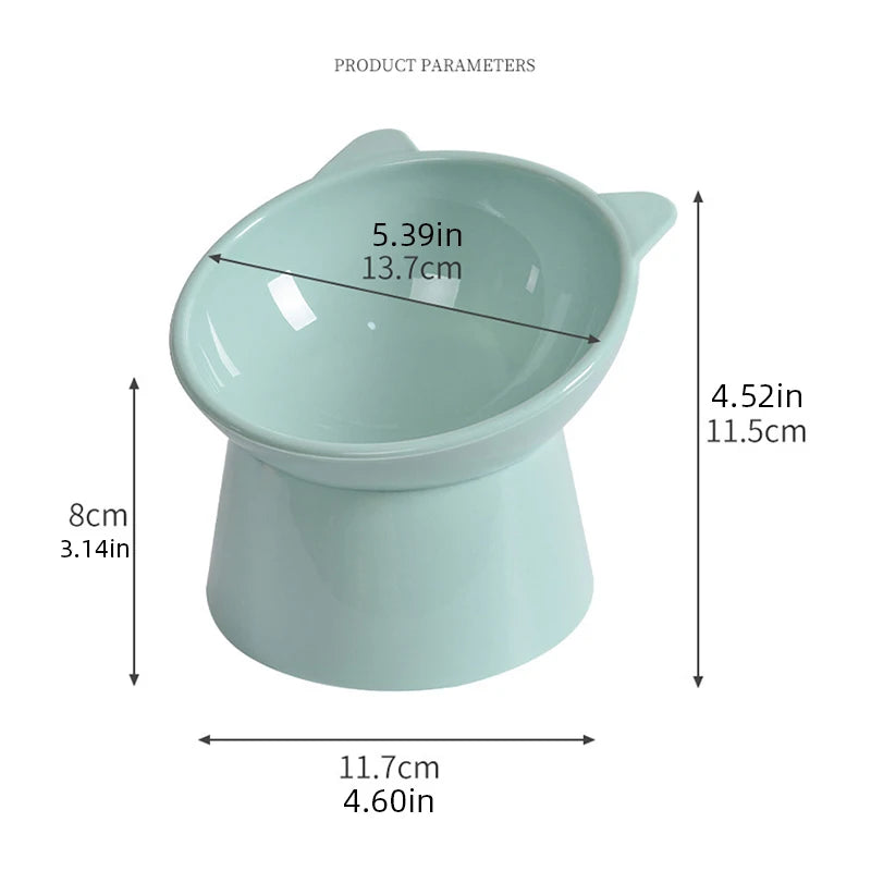 Pet Food Bowl Tilt High Bottom Neck Protector